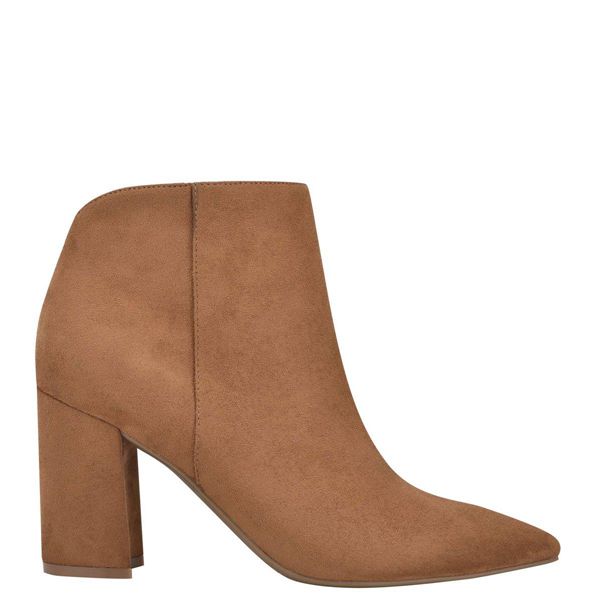 Nine West Cadra Heeled Beige Ankle Boots | South Africa 37A66-1X42
